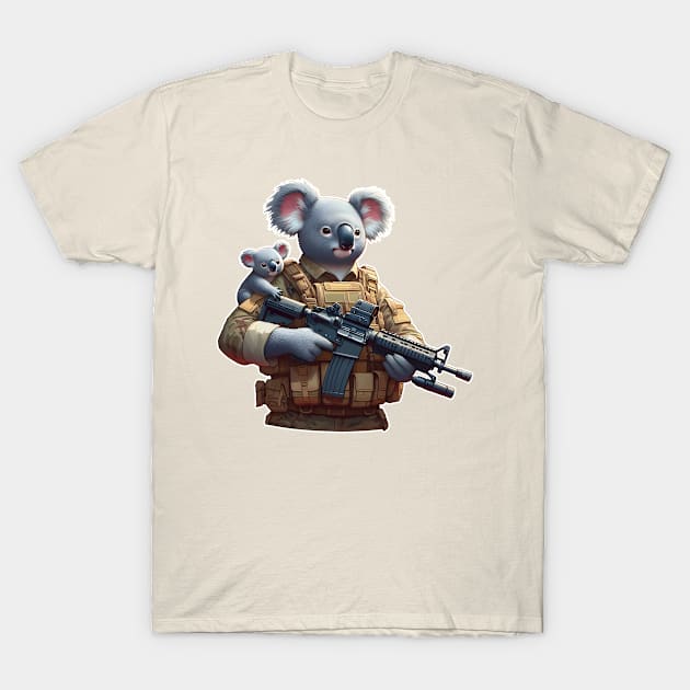 Tactical Koala T-Shirt by Rawlifegraphic